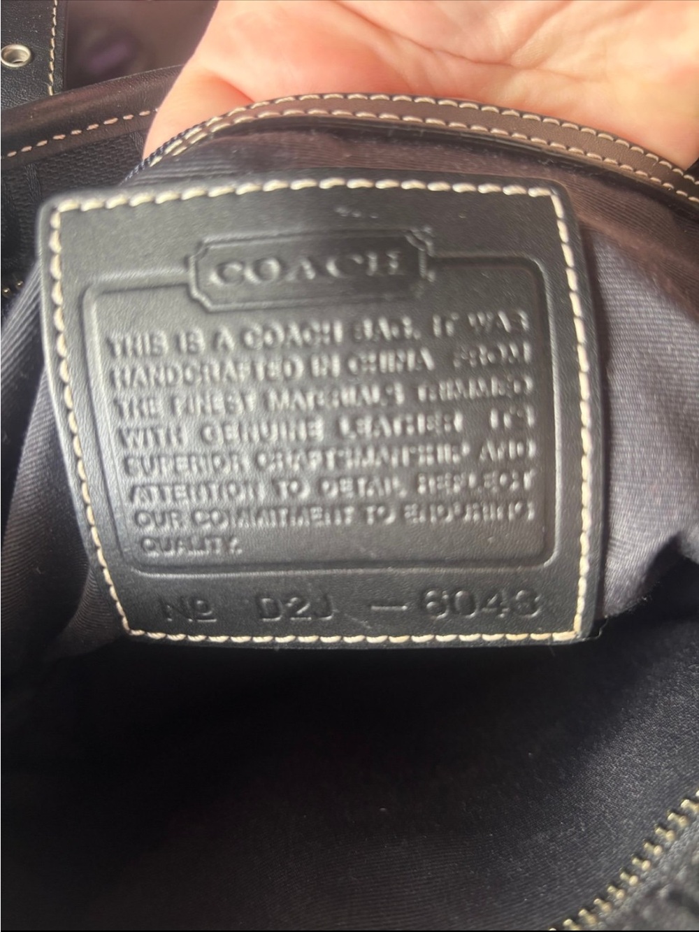 Coach Vintage Black Signature Canvas Tote with Leather Accents - Picture 4 of 4